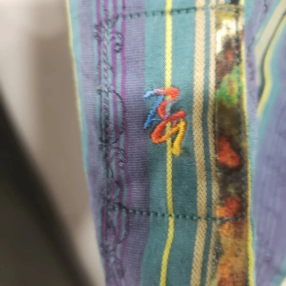 Robert Graham Mens Long Sleeve Button Down Multi-colored Striped Shirt, Size MM. - Picture 5 of 10